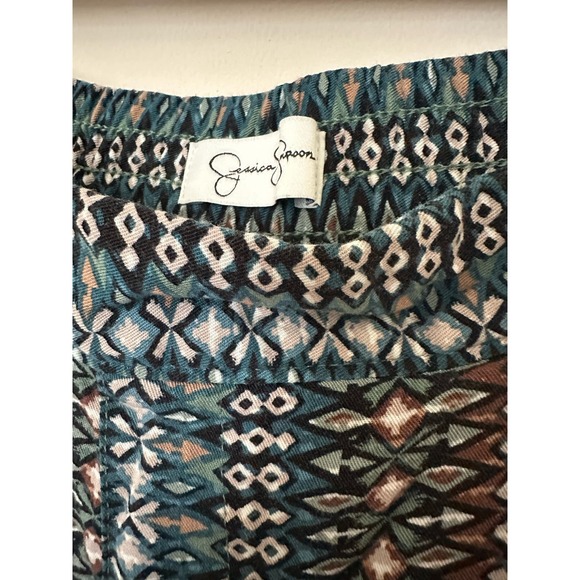 Jessica Simpson Women's Green Tan Pull on pants size Large - Picture 3 of 4